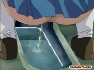 Японки смесени момичета момчета аниме получава пипане с пръсти тя дупе